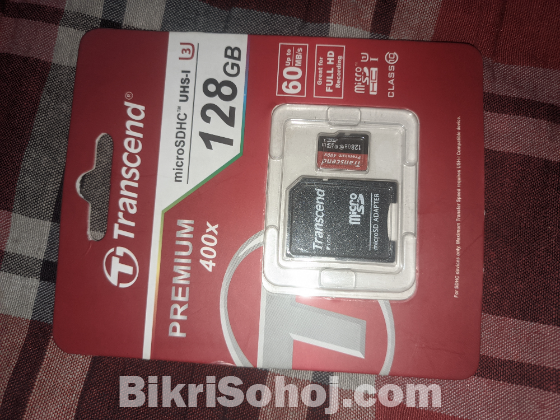 Transcend 128GB MicroSDXC Class10  Memory Card with Adapter